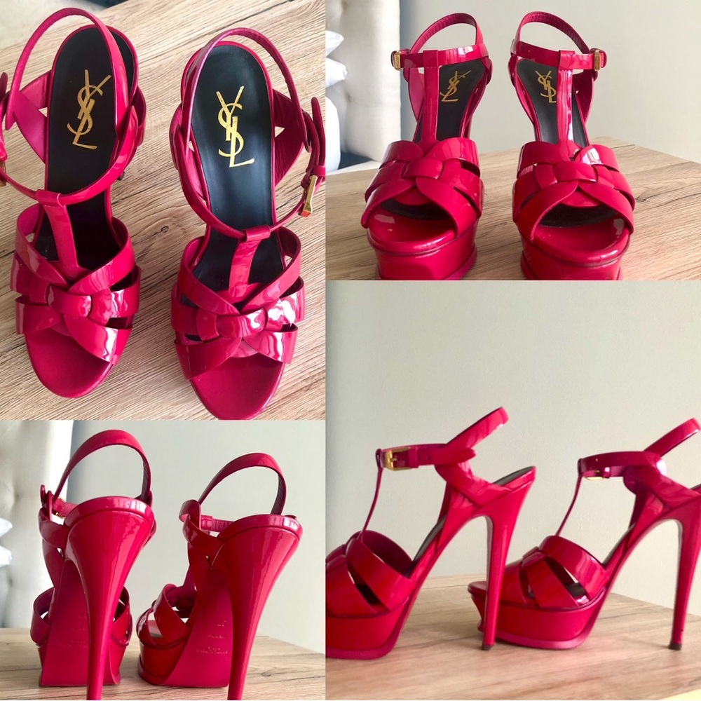 Saint Laurent
Tribute Platform Sandals in Patent Leather 37